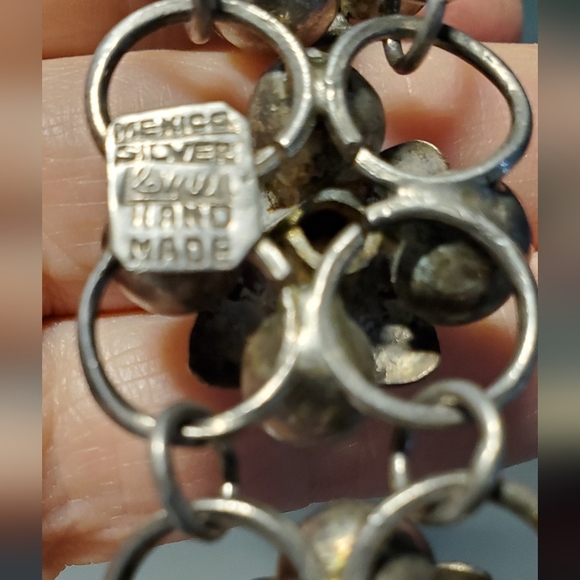 Sterling Bracelet & Brooch Set Sterling Silver Estate Piece Unique Hand Made - Picture 15 of 17